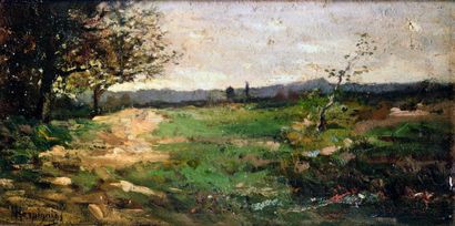 Henri Joseph HARPIGNIES (1819-1916) : PAYSAGE...