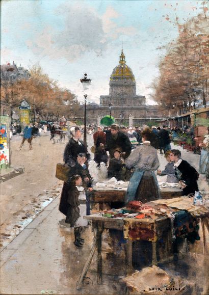 Luigi LOIR (1845-1916) : MARCHE DEVANT SAINT-LOUIS...
