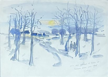 Gaston SEBIRE (1920-2001) : DEUX PROMENEURS...