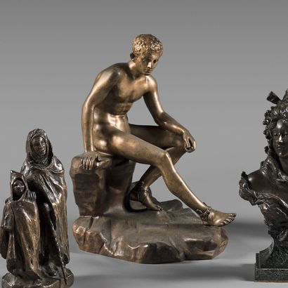 Gilded bronze group representing Mercury...