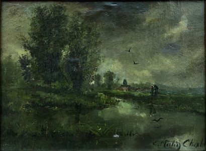 E. MARTIN CHARLES *** (XIXe siècle) : PAYSAGE...