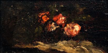 École FRANÇAISE du XIXe siècle : FLEURS DANS...