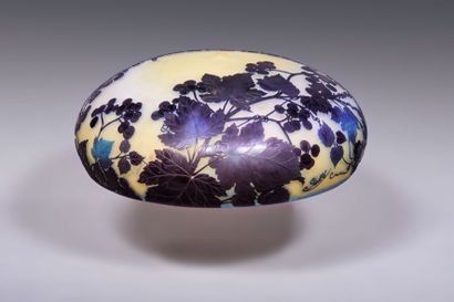 Emile GALLE (1846-1904). Vessel in blue and...