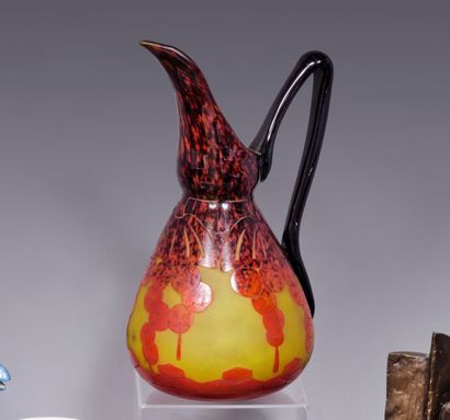 THE FRENCH GLASS. Large pitcher out of brown...
