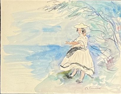 Charles CAMOIN (1870-1965) : JEUNE FILLE...