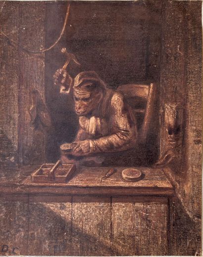 Alexandre DECAMPS (1803-1860) : LE SINGE...