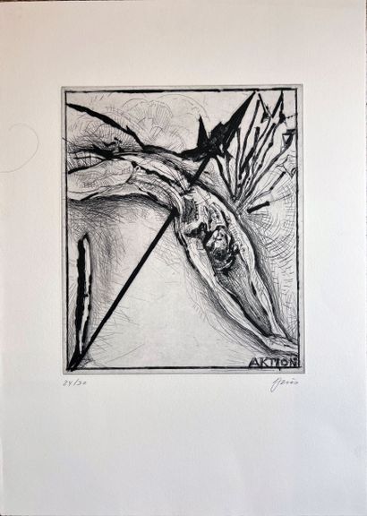 Günter BRUS (né en 1938) :
AKTION, 1990.
Eau-forte,...