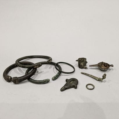 Lot composed of four bracelets, three of...