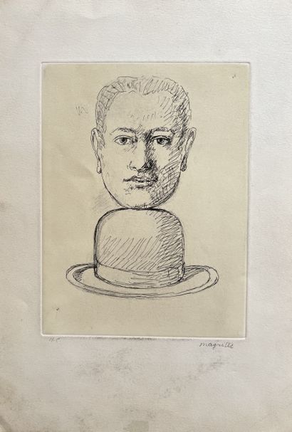 René MAGRITTE (1898-1967) : SANS TITRE, 1968....