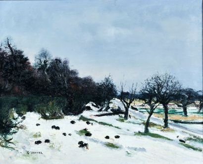 Gaston SEBIRE (1920-2001) : NEIGE AUX GUTHIEUX,...