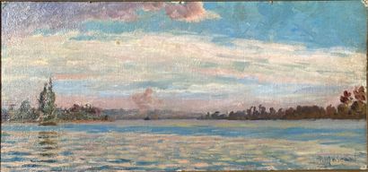 Paul MASCART (1874-1958) : PAYSAGE FLUVIAL...