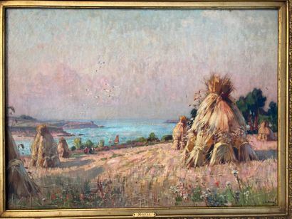 Alexandre NOZAL (1852-1929) : CHAMP DE MEULES...