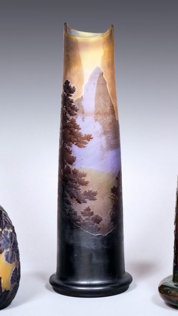 Emile GALLE (1846-1904). Vase with a hollow...