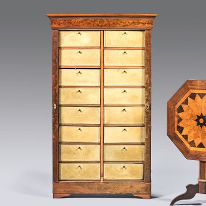 Mahogany and mahogany veneer cabinet, with...