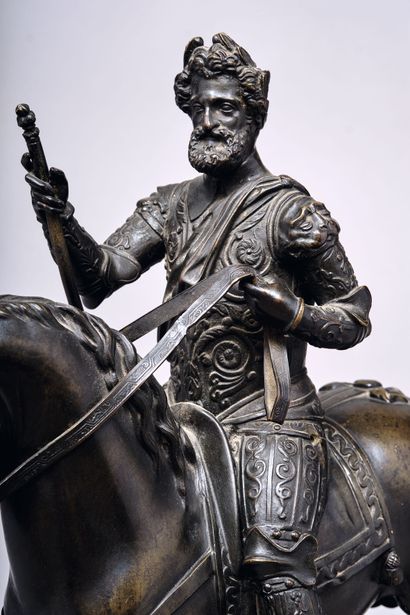 Pair of equestrian statues of Henri IV and...