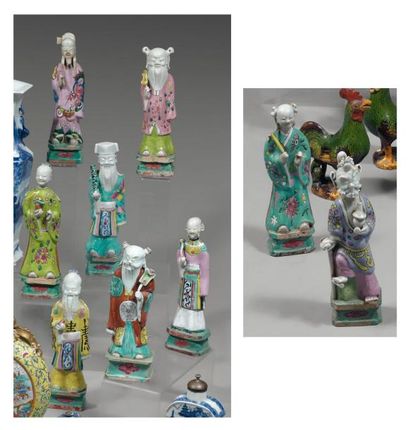 Chine
Ensemble de neuf statuettes dont les...