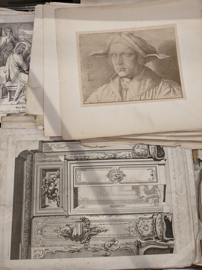 Strong lot of engravings and various reproductions,...