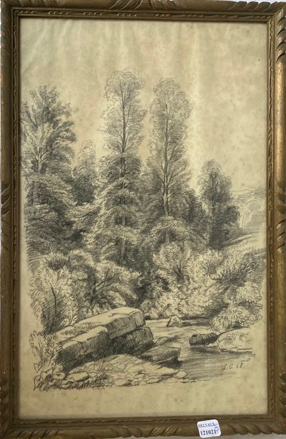 Set of 19th century drawings: - CREEK IN...