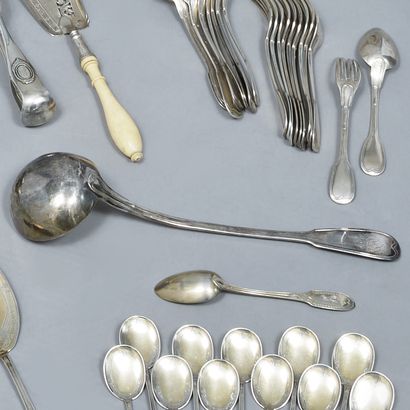Silver ladle (950) model with net. Figured....