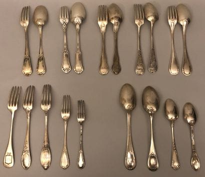 Silver set (925), including : five mismatched...