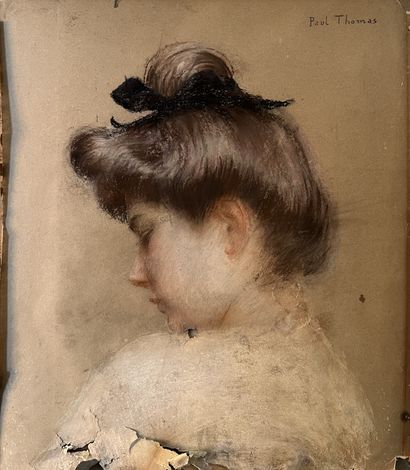 Paul THOMAS (1868-1910): YOUNG GIRL WITH...