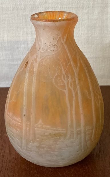 Small vase with flattened body of baluster...