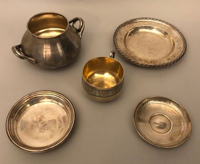 Set of mismatched silver pieces (925 and...