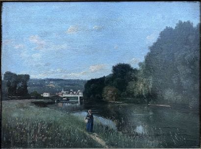 Charles DESHAYES (1830-1895): ANIMATED PAYSAGE...