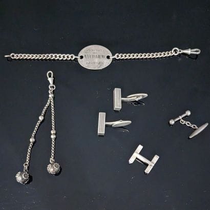 Silver jewelry (925): - pair of cufflinks,...