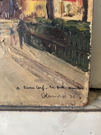 O. TOMASI: PLACE IN PARIS. Oil on canvas,...