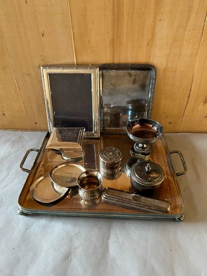 Silver plated metal : - small rectangular...