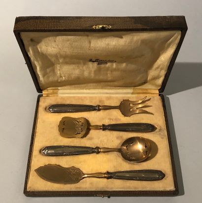 Candy set including four pieces, handles...