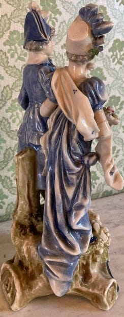Polychrome earthenware statuette representing...