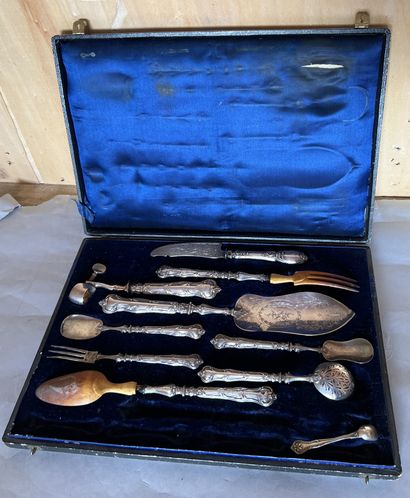 Set of eight silver and silver plated (925)...