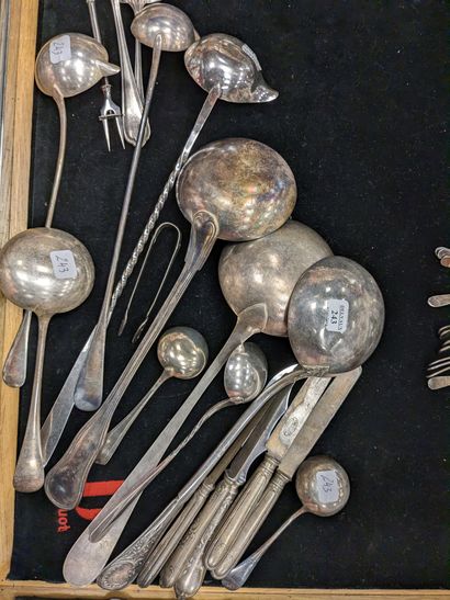 Set in silver plated metal, including: three...