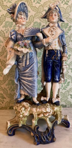 Polychrome earthenware statuette representing...