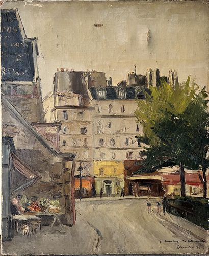 O. TOMASI: PLACE IN PARIS. Oil on canvas,...