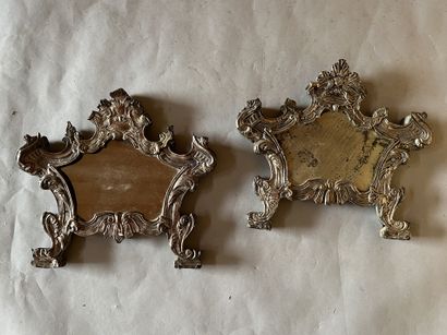 Pair of altar ornaments in lacquered wood...