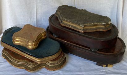 Set of gilded wood, rosewood and mahogany...
