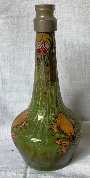 MONTIERES. Small vase with high collar out...
