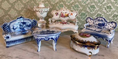 Porcelain trinket with polychrome and gilding...