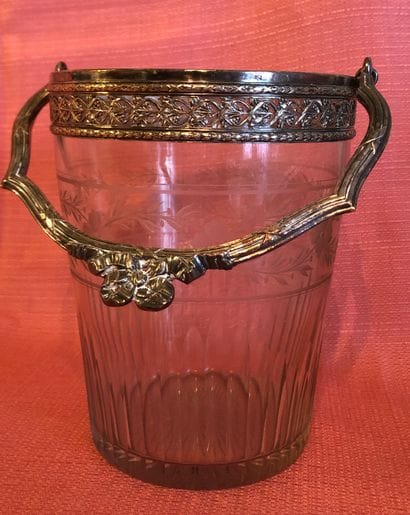 Crystal bucket cut channels and engraved...