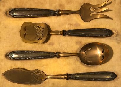 Candy set including four pieces, handles...