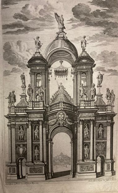 Drawing box containing a set of engravings...