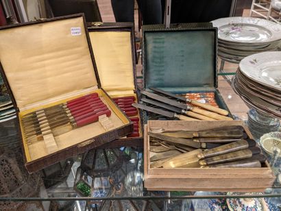 Set of mismatched fruit cutlery, some with...