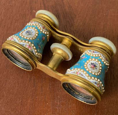 Pair of theater binoculars with polychrome...