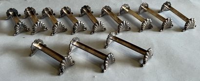 Suite of twelve silver plated knife holders,...