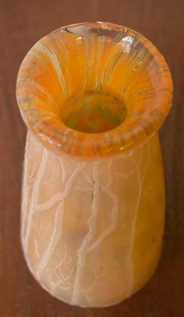 Small vase with flattened body of baluster...