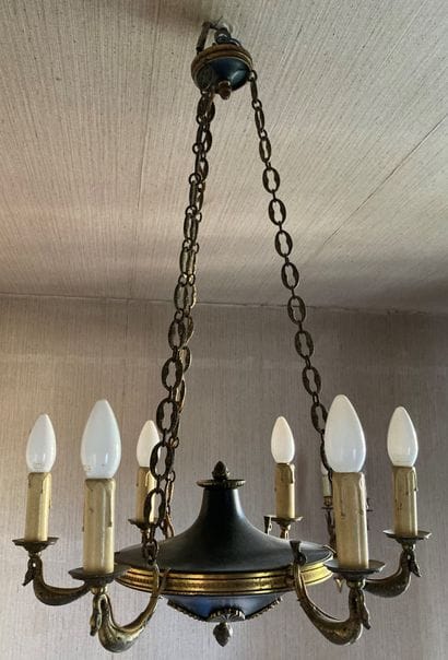 Antique green patinated bronze and bronze...