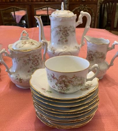 Part of a porcelain tea service decorated...
